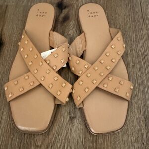 A New Day Tan Studded Women's Sandals
